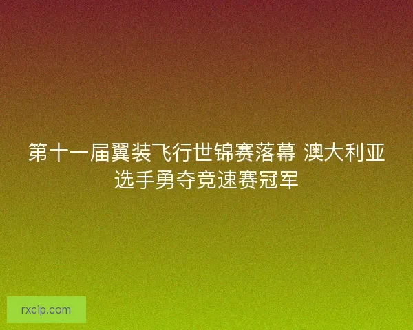 第十一届翼装飞行世锦赛落幕 澳大利亚选手勇夺竞速赛冠军